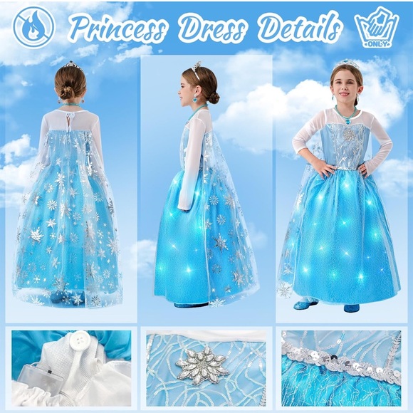 NWT Light Up Princesses Costume with Accessories Sz 4T - Picture 2 of 6